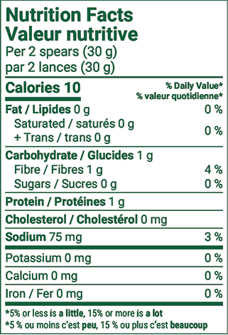 Pickled asparagus nutritional facts